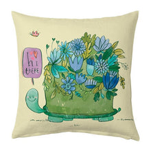 Load image into Gallery viewer, Cushion Cover - Turtle Flower Cushion Cover