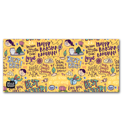 Happy Raksha Bandhan Envelope Mustard